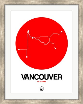 Framed Vancouver Red Subway Map Print