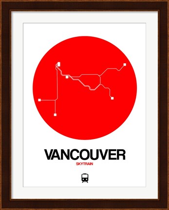 Framed Vancouver Red Subway Map Print