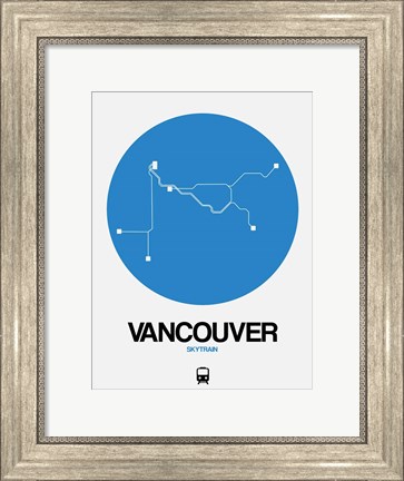 Framed Vancouver Blue Subway Map Print