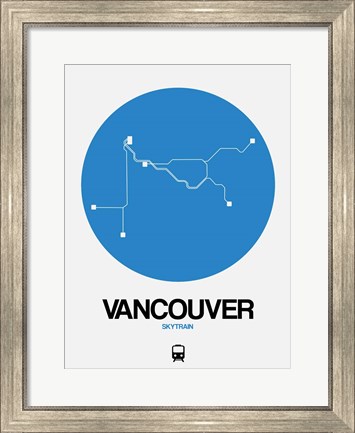 Framed Vancouver Blue Subway Map Print