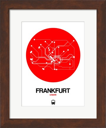 Framed Frankfurt Red Subway Map Print