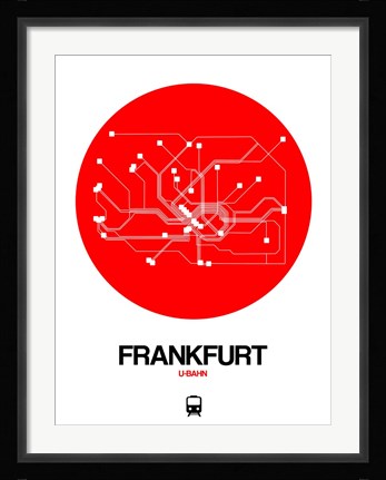 Framed Frankfurt Red Subway Map Print
