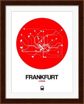 Framed Frankfurt Red Subway Map Print