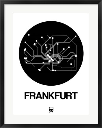 Framed Frankfurt Black Subway Map Print