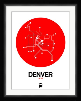Framed Denver Red Subway Map Print