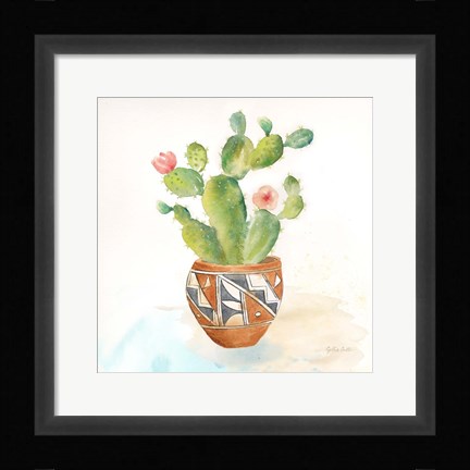 Framed Cactus Pots II Print