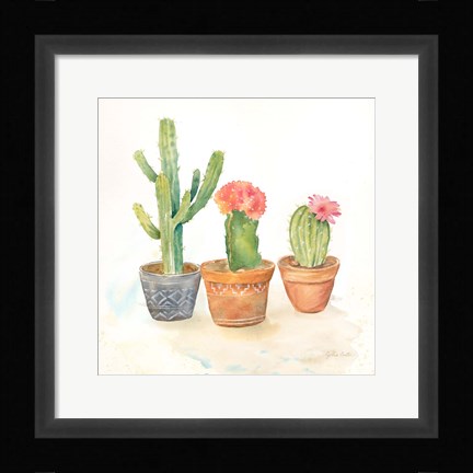 Framed Cactus Pots III Print