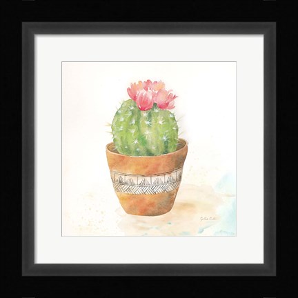 Framed Cactus Pots IV Print