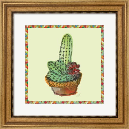 Framed Rainbow Cactus III Print