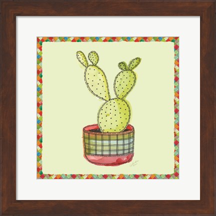 Framed Rainbow Cactus IV Print