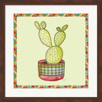 Framed Rainbow Cactus IV Print