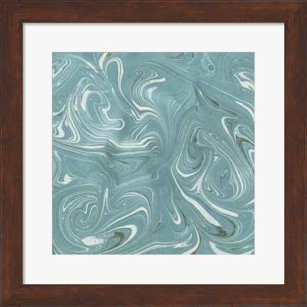 Framed Turquoise Marble II Print