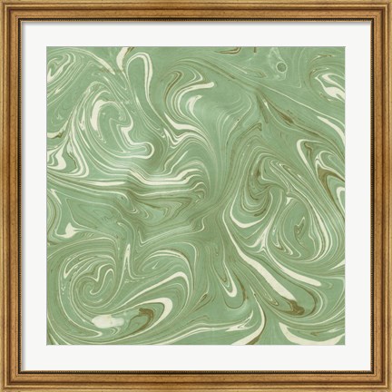 Framed Turquoise Marble V Print