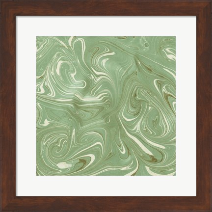 Framed Turquoise Marble V Print
