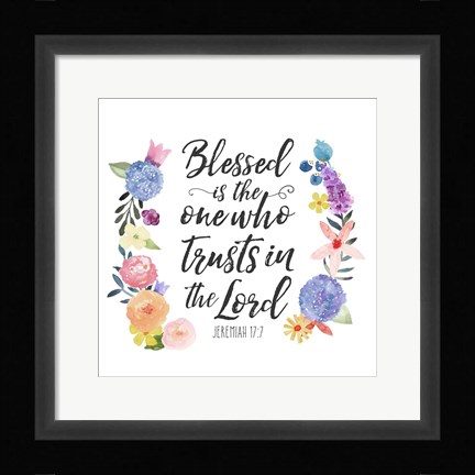 Framed Floral Bible Verse I Print