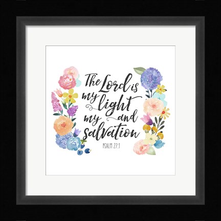 Framed Floral Bible Verse II Print