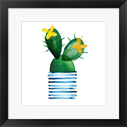 Framed Colorful Cactus I Print