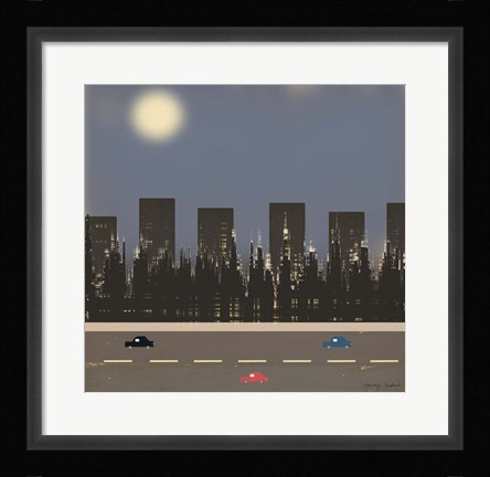 Framed Nightime in the City II Print