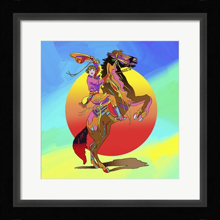 Framed Pop Art Cowgirl Print