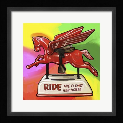 Framed Pop Art Flying Horse Ride Print