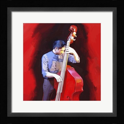 Framed Bass Player Print