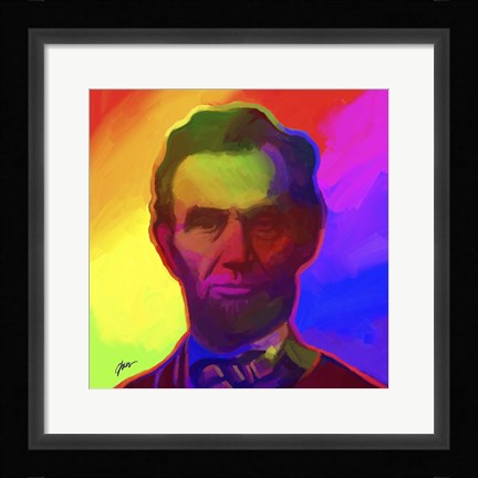 Framed Pop Art Abe Lincoln Print