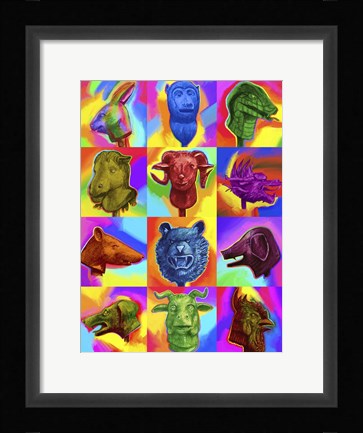 Framed Chinese Zodiac Pop Art Print