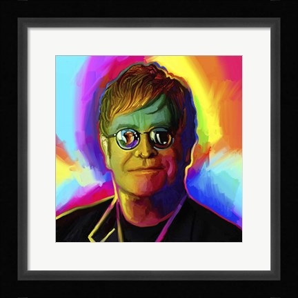 Framed Elton John Pop Art Print
