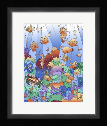 Framed Under The Sea 2 Print