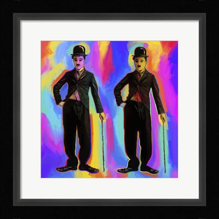 Framed Charlie Chaplin Pop Art Print