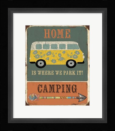 Framed Lodge Sign - Camping Print