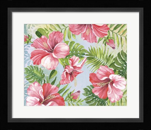 Framed Hibiscus Paradise I Print