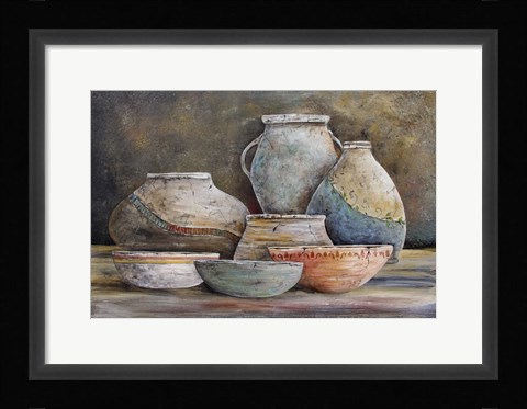 Framed Clay Pottery Still Life-A Print