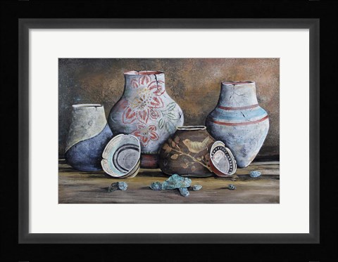 Framed Clay Pottery Still Life-C Print