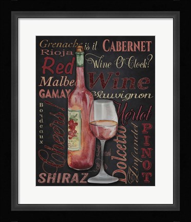 Framed Red Wine - Black Print