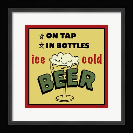 Framed Ice Cold Beer Print