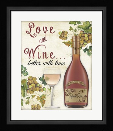 Framed Love and Wine Print