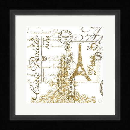 Framed Paris  -  Gold Print