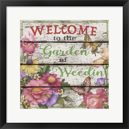 Framed Country Garden Sign - E Print