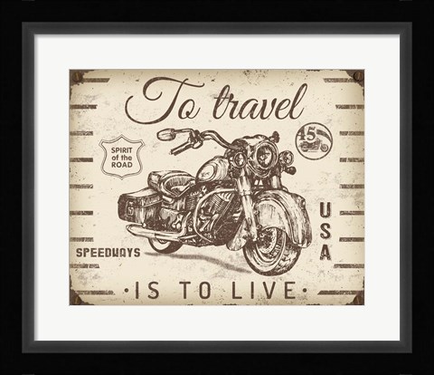 Framed Vintage Motorcycle Mancave - A Print