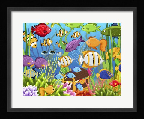 Framed Colorful Sea Life Print