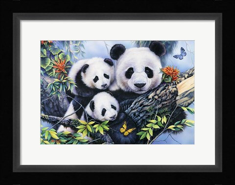 Framed Lovely Pandas Print