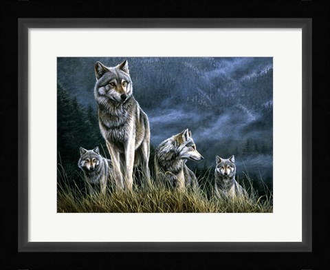 Framed Wolf Pack Print