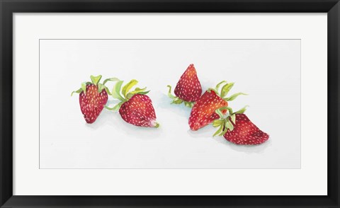 Framed Strawberry Patch - C. Ripe Berries Whole Print