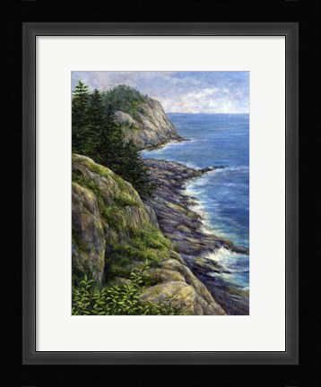 Framed Rock and the Sea Print