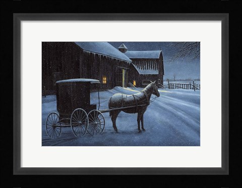 Framed Upon a Winter Night Print