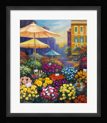 Framed Tuscan Flower Market Print