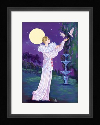 Framed Pierrot And Doves Print