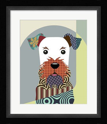 Framed Airedale Terrier Dog Print