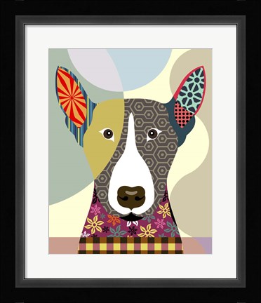 Framed Bull Terrier Dog Print